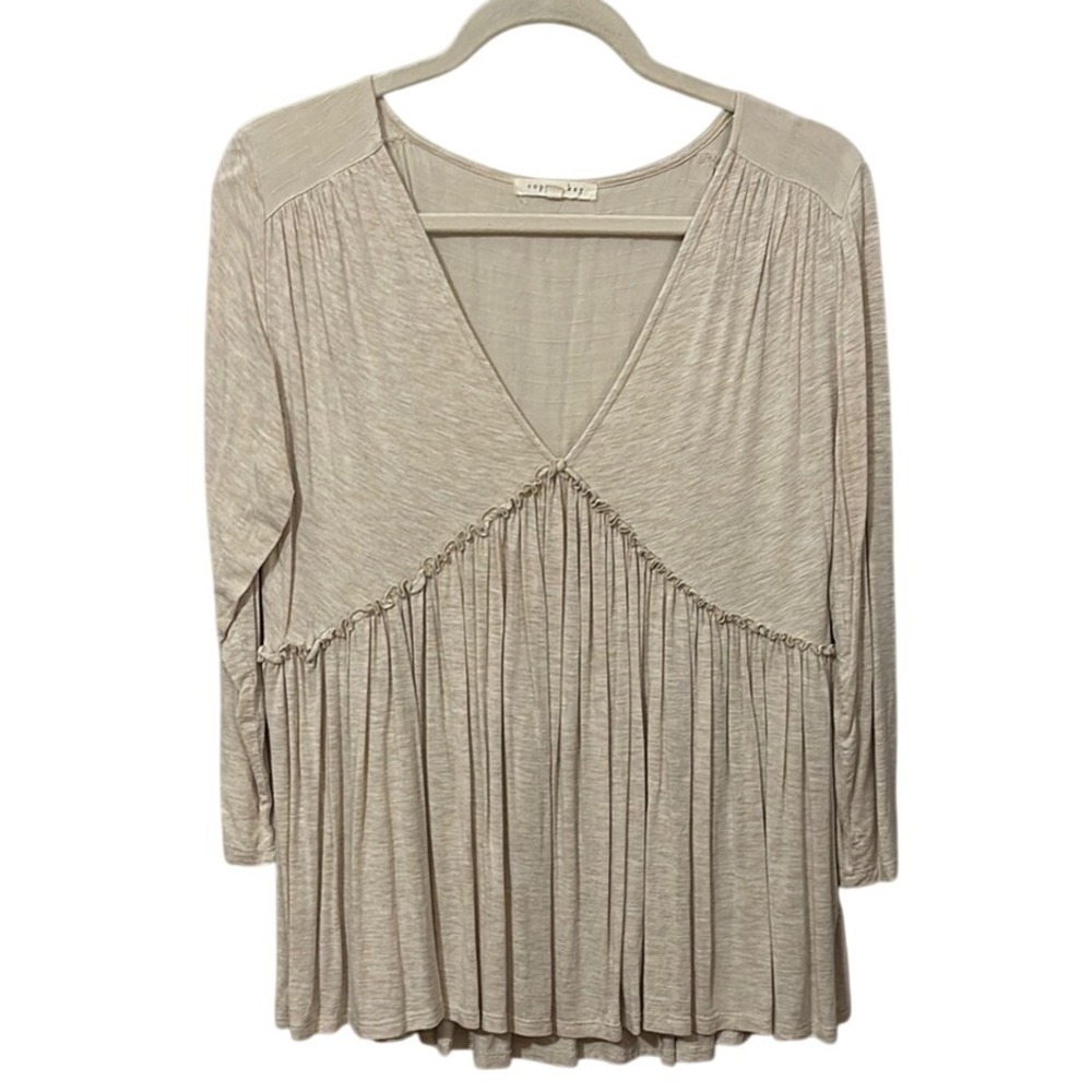 Copper Key Brushed Knit‎ Flowy Babydoll Fit Top Large